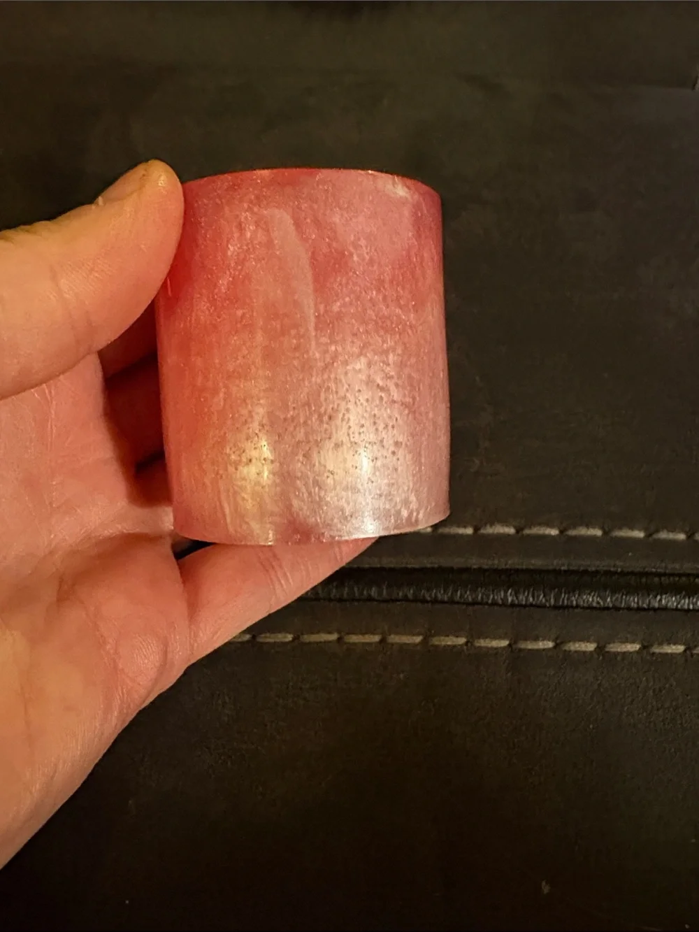 Homemade Pink and Pearl Resin Tea Light Candle Holder